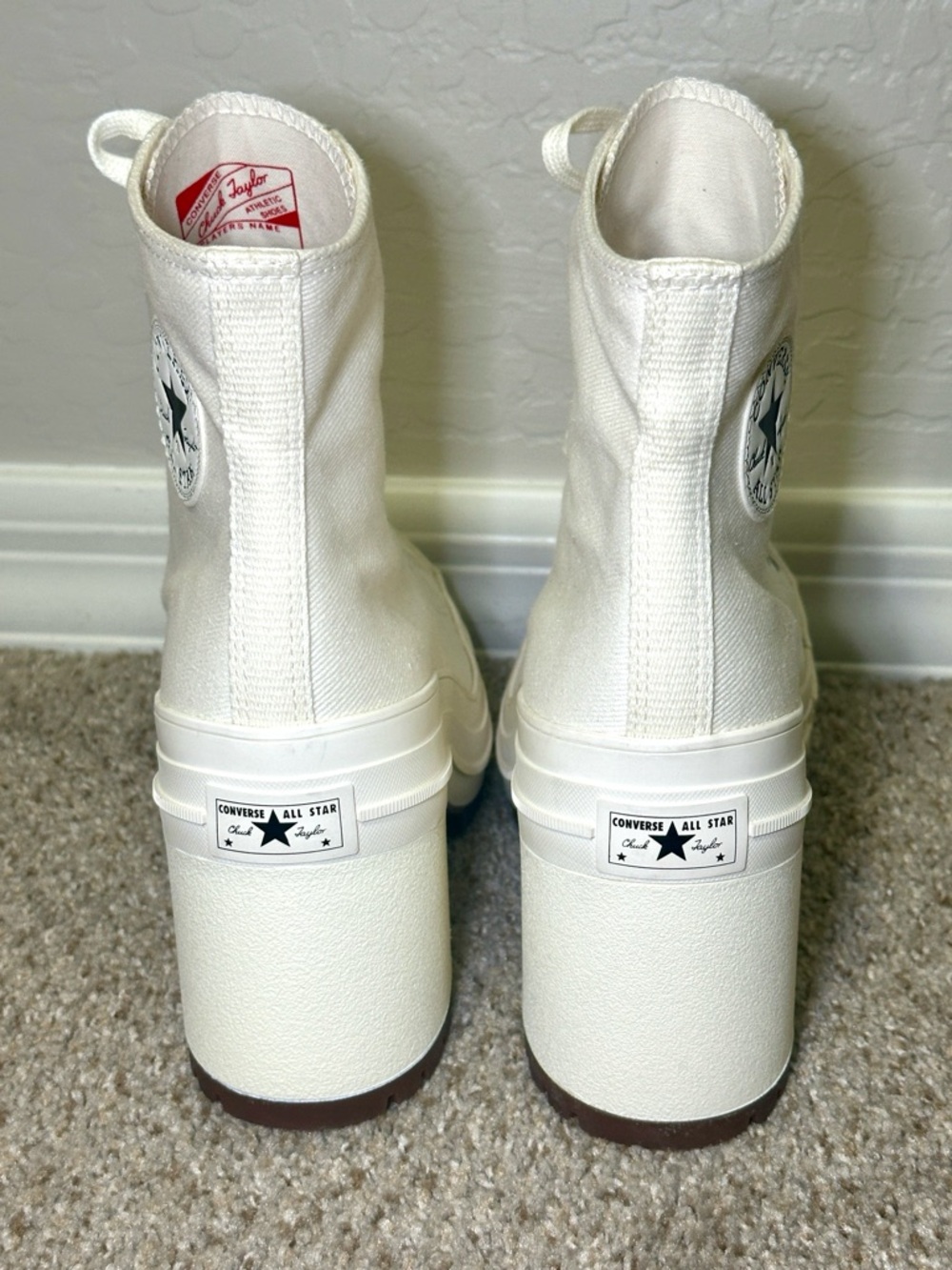 Converse Chuck Taylor All Star Lift Platform Lugged High Top Sneaker Cream - Picture 5 of 13